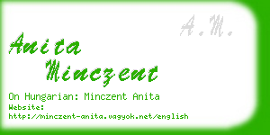 anita minczent business card